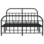 vidaXL Cadre de lit métal sans matelas avec pied de lit noir 140x190cm