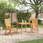 vidaXL Ensemble de salle à manger pour jardin 3 Pièces Marron