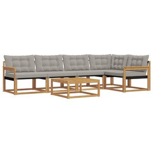 vidaXL Ensemble de canapés d'extérieur 6 pc Blanc et gris clair