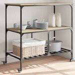 vidaXL Chariot de cuisine chêne sonoma 100x50x95 cm bois d'ingénierie