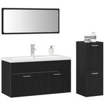 vidaXL Ensemble de mobilier de salle de bain 4 Pièces Chêne noir