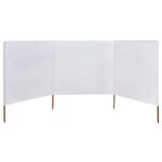 vidaXL Paravent 3 panneaux Tissu 400 x 80 cm Blanc sable