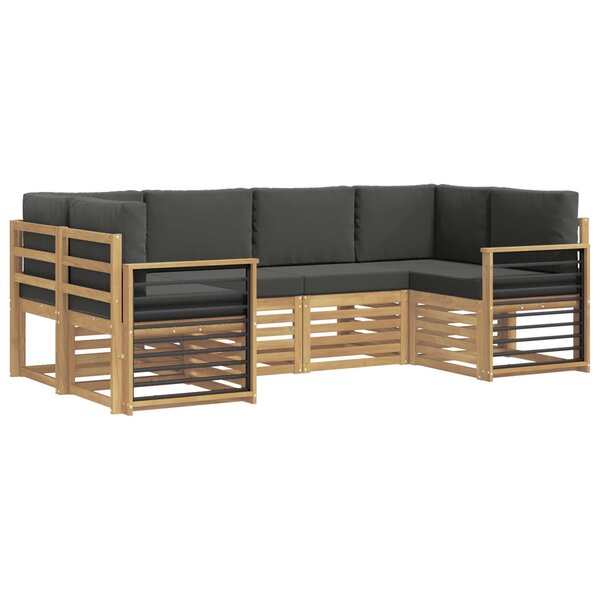 vidaXL Ensemble de canapé d'angle 6 Pièces Blanc et anthracite