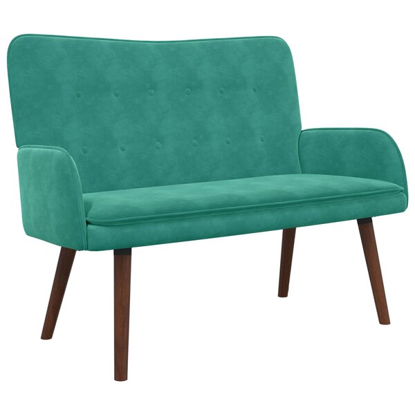 vidaXL Sofa 2 places Turquoise 115 x 61 x 87 cm Velours (V)