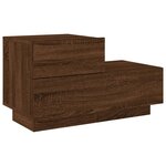 vidaXL Table de chevet avec lumières LED chêne marron 70x36x40 5 cm