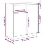 vidaXL Buffet avec tiroir sonoma gris 71x35x84 cm bois d'ingénierie