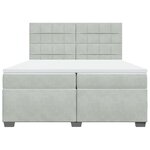 vidaXL Sommier à lattes de lit et matelas Gris clair 200x200cm Velours
