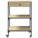 vidaXL Chariot de cuisine chêne sonoma 60x48x89 5 cm bois d'ingénierie