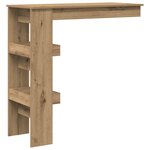 vidaXL Table de bar murale chêne artisanal bois d'ingénierie