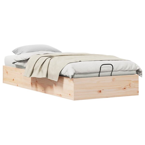 vidaXL Cadre de lit ottoman avec rangement Naturel 90 x 200 cm