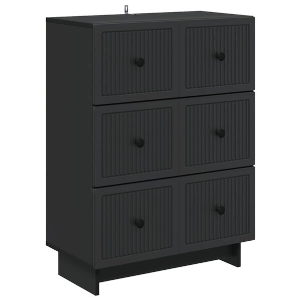 vidaXL Armoire à tiroirs Noir 66 x 34 5 x 90 cm Bois d'ingénierie