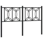 vidaXL Tête de lit métal noir 140 cm