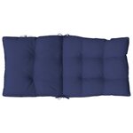 vidaXL Coussins de chaise à dossier bas lot de 2 bleu marine