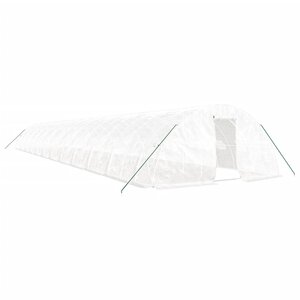 vidaXL Serre avec cadre en acier blanc 120 m² 24x5x2 3 m