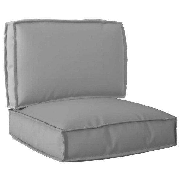 vidaXL Set de coussins de palette 2 Pièces Gris Tissu Oxford
