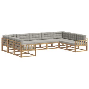 vidaXL Ensemble de canapés d'extérieur 9 pc Blanc et gris clair