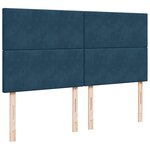 vidaXL Sommier à lattes de lit et matelas Bleu foncé 180x200cm Velours