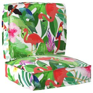vidaXL Set de coussins de palette Floral 2 Pièces Jungle tropicale