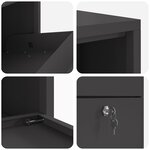 vidaXL Boîte de dépôt de colis avec porte Noir 44 x 22 x 82 cm Acier