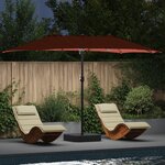 vidaXL Parasol de jardin Couleur terre cuite 385 x 209 x 244 cm tissu