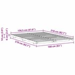 vidaXL Cadre de lit surélevé Marron 160 x 210 cm Bois massif en pin