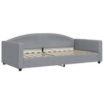 vidaXL Lit de jour avec gigogne et tiroirs gris clair 100x200 cm tissu