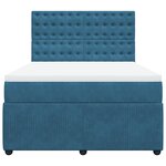 vidaXL Sommier à lattes de lit et matelas Bleu foncé 140x190cm Velours