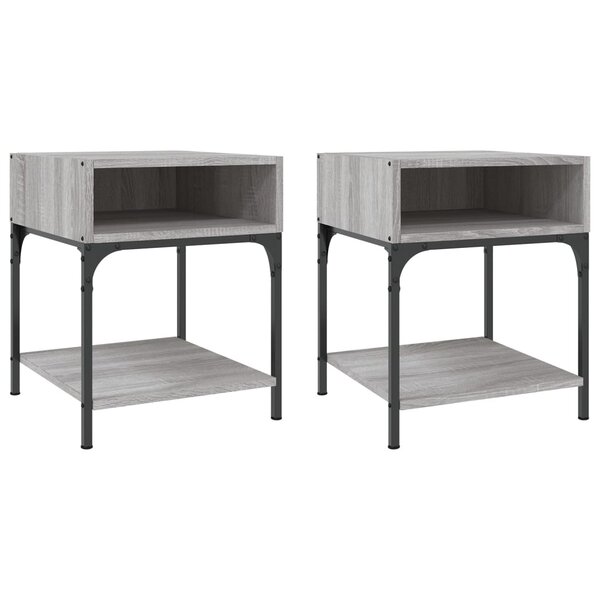 vidaXL Tables de chevet 2 Pièces sonoma gris 40x41x50 cm bois ingénierie