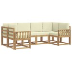 vidaXL Ensemble de canapés d'extérieur 6 pc Blanc et crème