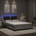 vidaXL Cadre de lit avec LED sans matelas blanc et noir 140x200 cm