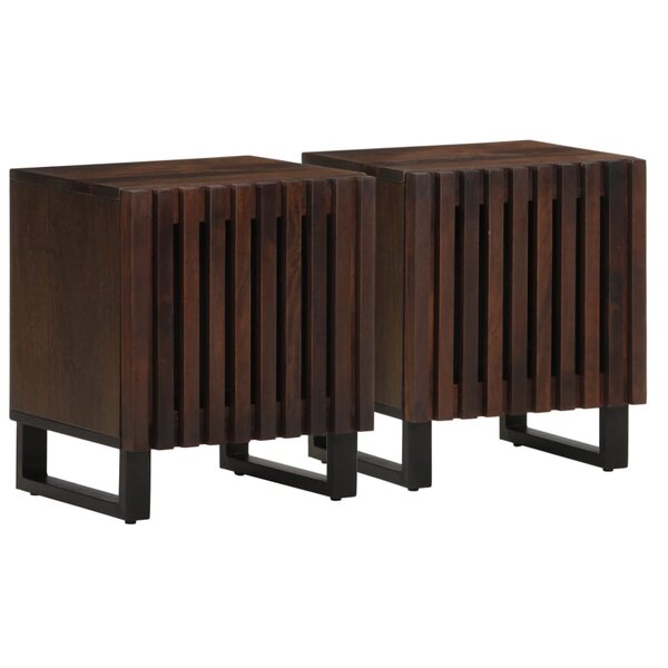 vidaXL Tables de chevet 2 Pièces 40x34x46 cm bois de manguier massif