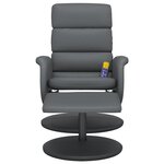 vidaXL Fauteuil inclinable de massage avec repose-pied gris similicuir