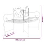 vidaXL Banc tour d'arbre 150 cm Noir Acier
