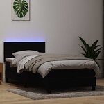 vidaXL Sommier à lattes de lit avec matelas et LED noir 90x220 cm velours