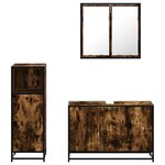 vidaXL Ensemble de meubles de salle de bain 3 Pièces Chêne fumé