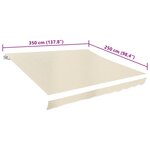 vidaXL Toile d'auvent Crème 350x250 cm