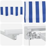 vidaXL Cadre de store manuel avec LEDs Bleu et Blanc 3 5 x 2 5 m