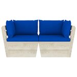 vidaXL Canapé palette à 2 places de jardin avec coussins Bois d'épicéa