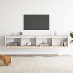 vidaXL Armoires murales 2 Pièces Blanc 100x30x35 cm Bois de pin massif