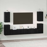 vidaXL Ensemble meuble TV Montage mural Chêne noir Bois d'ingénierie