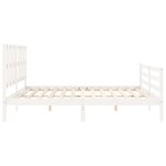 vidaXL Cadre de lit sans matelas blanc bois massif