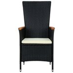 vidaXL Ensemble à manger d'extérieur 7Pièces Résine tressée acacia Noir