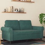 vidaXL Canapé à 2 places Vert foncé 120 cm Velours