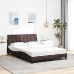 vidaXL Cadre de lit sans matelas marron foncé 140x190 cm tissu