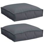 vidaXL Coussin pour assise de palette 2 Pièces Anthracite 40 x 40 x 8 cm