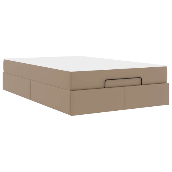 vidaXL Cadre de lit avec matelas avec matelas 2 Pièces Tan PVC