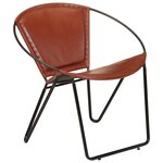 vidaXL Chaise marron cuir véritable