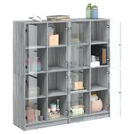 vidaXL Bibliothèque avec portes sonoma gris 136x37x142 cm