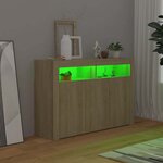 vidaXL Buffet avec lumières LED chêne sonoma 115 5x30x75 cm
