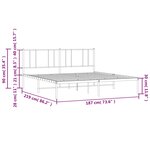 vidaXL Cadre de lit métal sans matelas et tête de lit blanc 183x213 cm